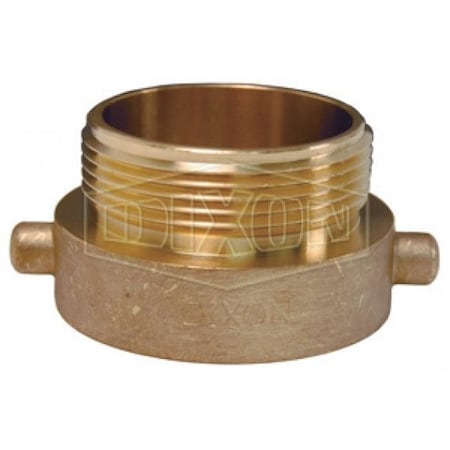 Dixon Pin Lug Hydrant Adapter, 1-1/2 in Nominal, Female NH NST x Male NH NST End Style, Brass, Domestic HA1515F